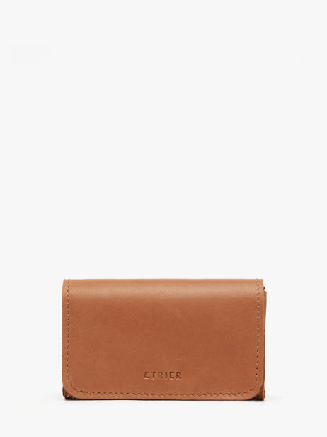 Coin Purse Leather Etrier Brown oil EOIL650